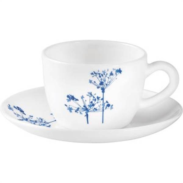 Buy LAOPALA Pack of 12 Opalware AQUA SPRAY 6 pcs cup and saucer Set (Multicolor) Online at Best